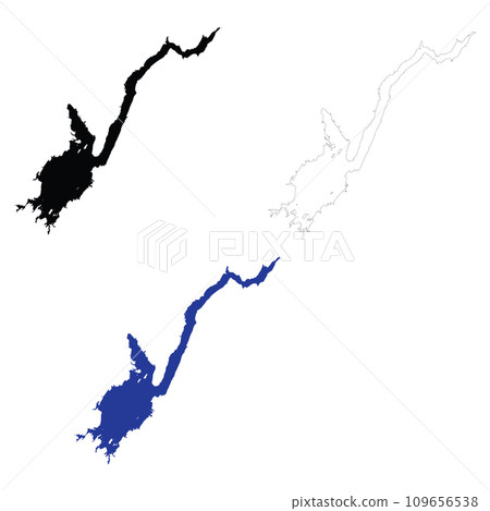 Great Sacandaga Lake. New York Map. Outline Great Sacandaga Lake. flat style. 109656538