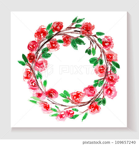 Watercolor wildflowers wreath 109657240
