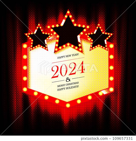 Happy New Year 2024 Greeting card Happy New Year 2024 Greeting card 109657331