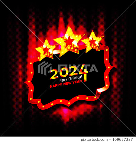 A sign with a happy new year 2024 A sign with a happy new year 2024 109657387