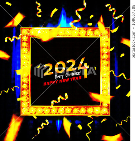 A sign with a happy new year 2024 109657388