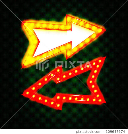 The pointer is an arrow with retro-style light bulbs. 109657674