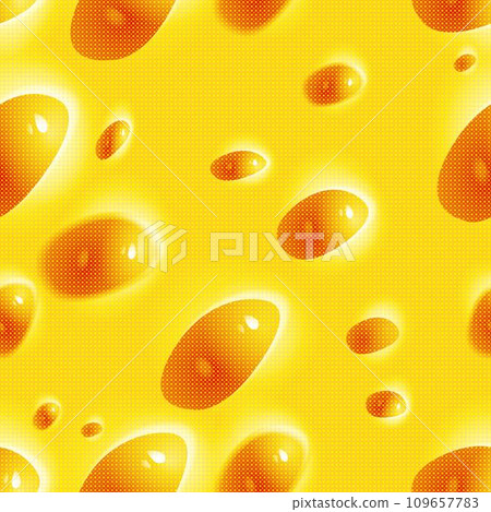 Cheese cartoon seamless pattern with round holes. 109657783