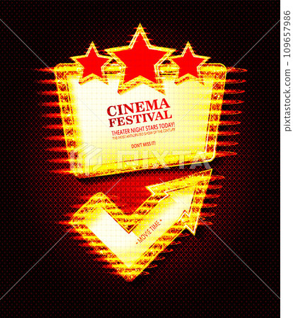 Vintage frame with illuminated light bulbs. Vintage frame with illuminated light bulbs. 109657986