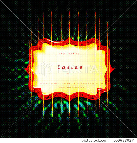 Vintage frame with illuminated light bulbs. 109658027