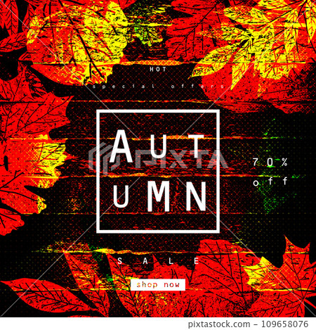 Advertisement about the autumn sale. Advertisement about the autumn sale. 109658076