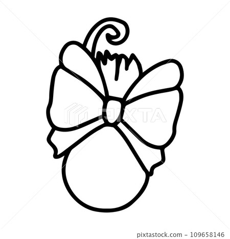 Christmas ribbon gift. Vector illustration in a cartoon style 109658146