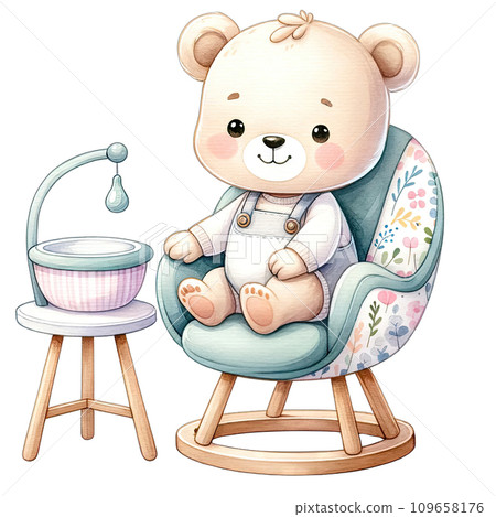 Watercolor children's chair Nursery style in pastel colors Watercolor children's chair Nursery style in pastel colors 109658176