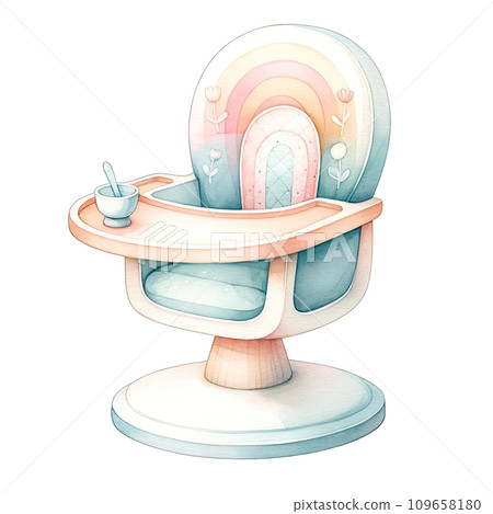 Watercolor children's chair Nursery style in pastel colors Watercolor children's chair Nursery style in pastel colors 109658180