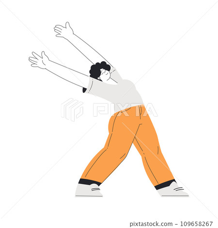 Plump Woman Character Dance Happily at Party Vector Illustration 109658267