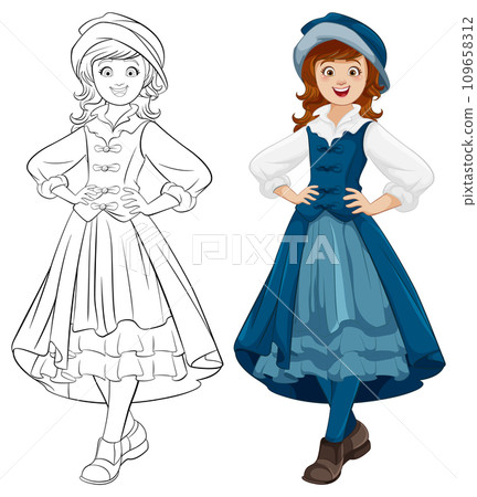 Smiling Woman in Austria Traditional Outfit Smiling Woman in Austria Traditional Outfit 109658312
