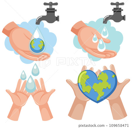 Hands Holding Water Sign: Saving Water and the World Hands Holding Water Sign: Saving Water and the World 109658471