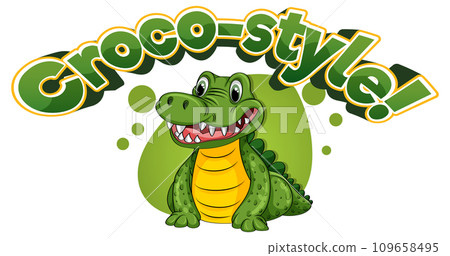 Cute Animals: Funny Croco-Style Cartoon with a Crocodile 109658495