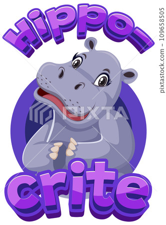 Hippo-crite: A Funny Cartoon Pun on Animal Hypocrisy 109658505
