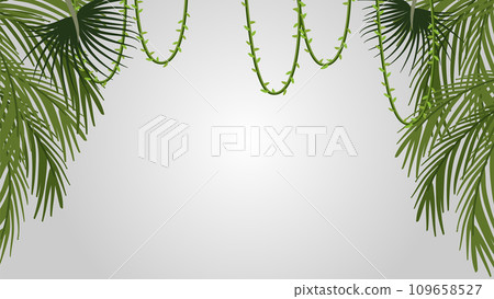 Tropical Jungle with Lush Green Leaves 109658527