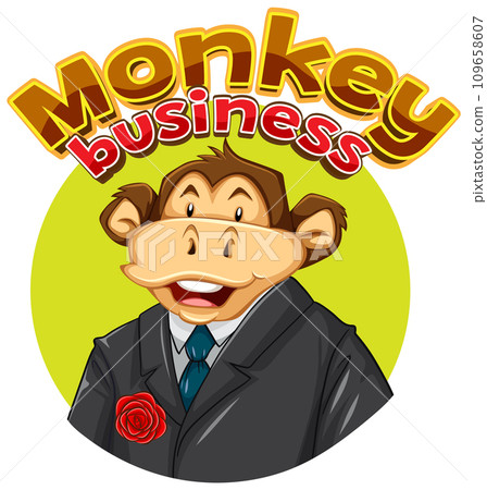 Funny Monkey Business: Cute Cartoon Illustration Funny Monkey Business: Cute Cartoon Illustration 109658607
