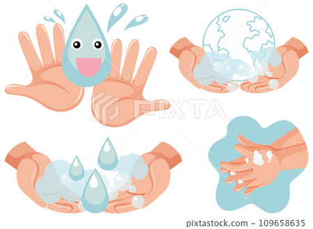 Hands Holding Water Sign: Save Water, Save World 109658635