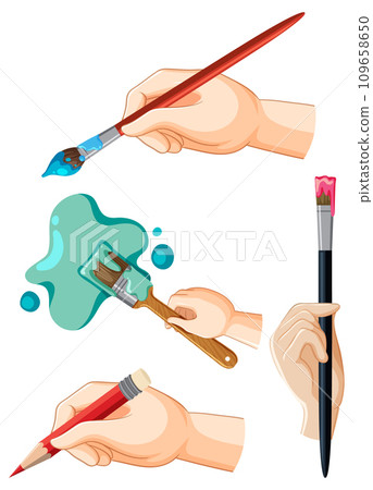 Hands Holding Drawing Tools: A Creative Collection Hands Holding Drawing Tools: A Creative Collection 109658650