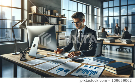 在現代辦公室工作的註冊會計師 在現代辦公室工作的註冊會計師 109659062