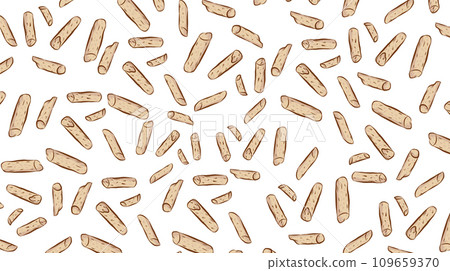 Wood Pellets elements Pattern, Brown pellets on a white background, isolated. Vector illustration in flat style. 109659370