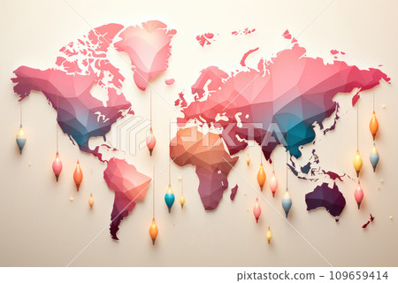 Multi-colored creative map of the world Multi-colored creative map of the world 109659414