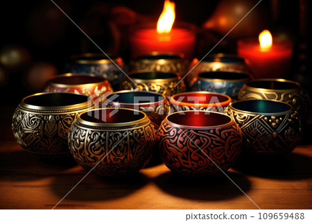 Tibetan singing bowls close-up Tibetan singing bowls close-up 109659488