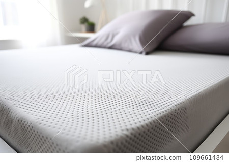 Close-up of foam mattress in bed Close-up of foam mattress in bed 109661484