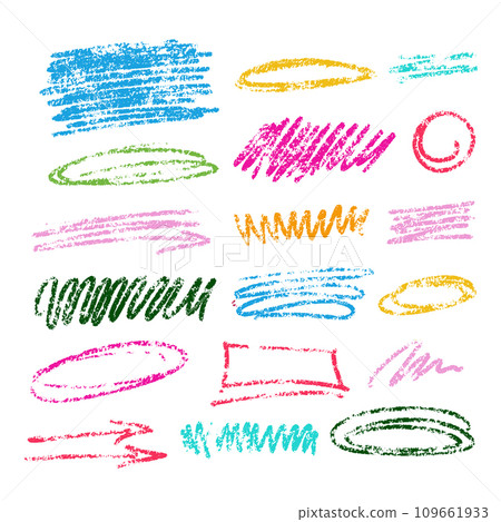 Colorful charcoal strokes, squiggle and Crayon stroke shapes collection. Hand drawn vector abstract lines drawn with bright colored pencil. Circles, scribbles and smears. Textured vector Colorful charcoal strokes, squiggle and Crayon stroke shapes collection. Hand drawn vector abstract lines drawn with bright colored pencil. Circles, scribbles and smears. Textured vector 109661933