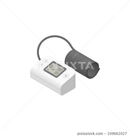 Illustration of a blood pressure meter drawn using isometric projection 109662027