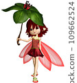 Cute Toon Umbrella Fairy in Red 109662524