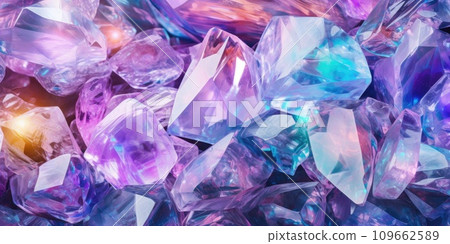 Abstract rainbow crystal background. Gem stone rock crystal texture 109662589