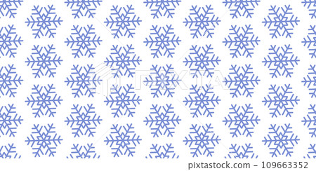 Winter seamless pattern with colorful snowflakes on white background. Vector illustration for fabric, textile wallpaper, posters, gift wrapping paper. Christmas vector illustration 109663352