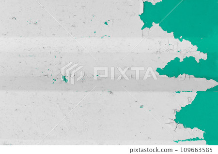 Green aquamarine white peeling old paint with metal surface fence texture background macro Green aquamarine white peeling old paint with metal surface fence texture background macro 109663585
