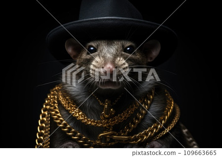 A rat in a hat and with golden chains A rat in a hat and with golden chains 109663665