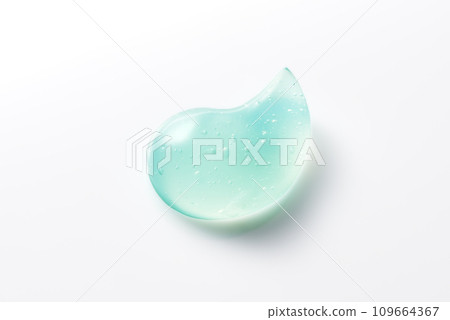 Blue gel texture close-up white background 109664367