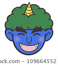 微笑的藍色惡魔面具的插圖 109664552