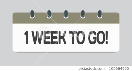 Countdown weekly calendar icon - 1 week to go Countdown weekly calendar icon - 1 week to go 109664990