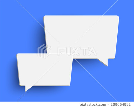 White empty speech bubble on blue background 109664991