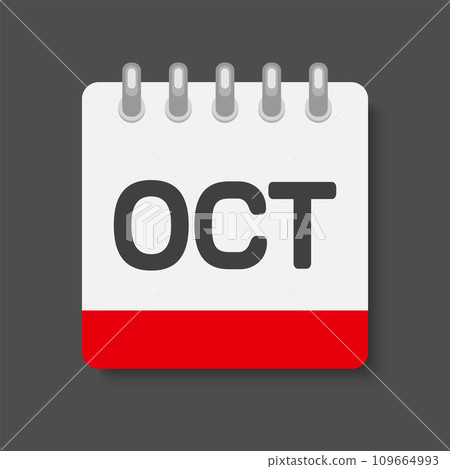 Vector template icon calendar, month October Vector template icon calendar, month October 109664993