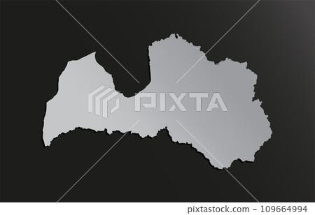 Vector map Latvia silver material, Europe country 109664994