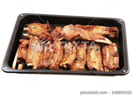 grilled pig ribs isolated grilled pig ribs isolated 109665202