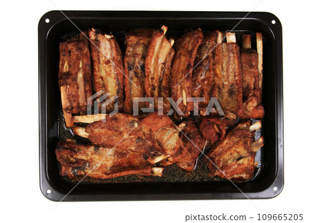 grilled pig ribs isolated grilled pig ribs isolated 109665205