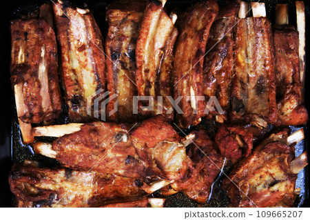 grilled pig ribs grilled pig ribs 109665207