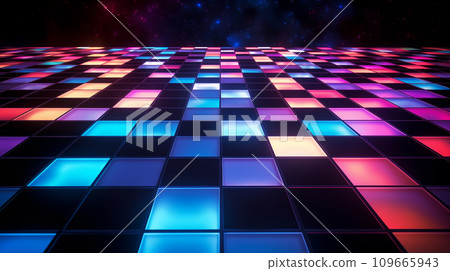 A glowing dance floor. AI generated image A glowing dance floor. AI generated image 109665943