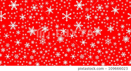 Snowflakes seamless pattern for Christmas holidays. Xmas snowflake ornament for winter holidays greeting card or wrapper. Christmas snowfall texture. 109666023