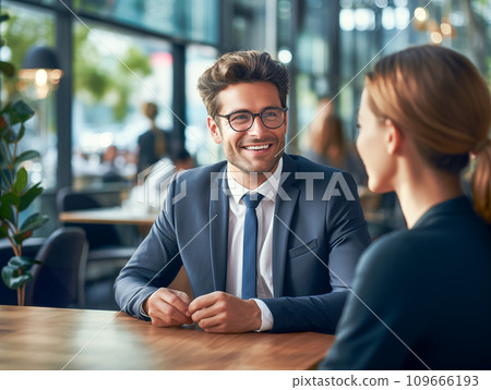 Businessman negotiating business with a smile 109666193