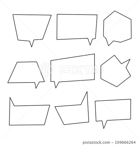 A set of rectangular dialog bubbles. Doodle vector illustration. A set of rectangular dialog bubbles. Doodle vector illustration. 109666264