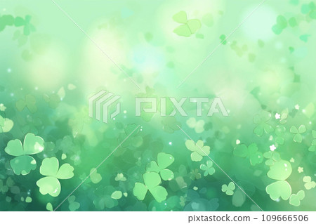 Saint Patrick's day green clover abstract background 109666506