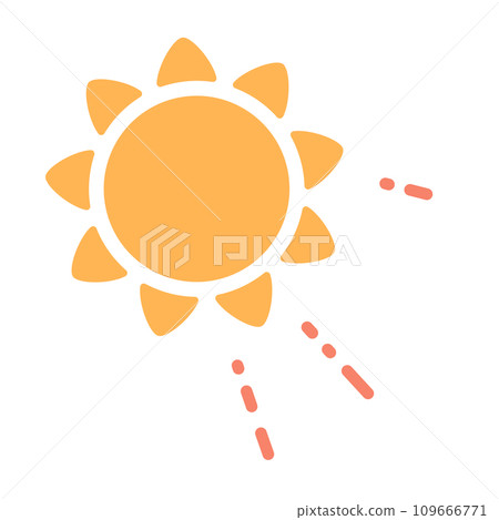 Illustration of cute sun and sunlight Illustration of cute sun and sunlight 109666771