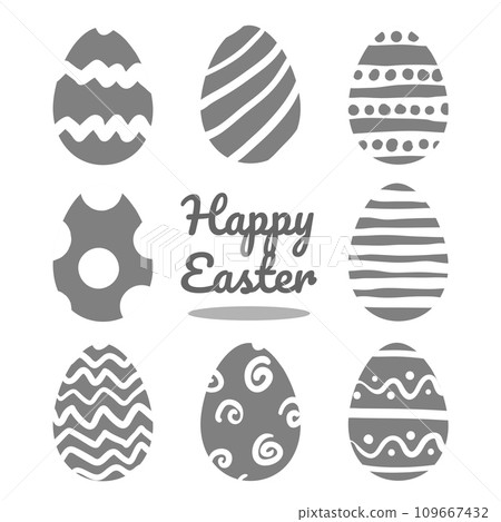 Icon set of Easter eggs pattern, Vector. Icon set of Easter eggs pattern, Vector. 109667432